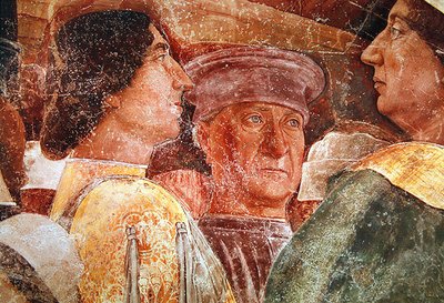 Arrivo del cardinale Francesco Gonzaga, (dettaglio) da Andrea Mantegna