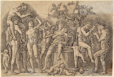 Bacchanal mit einem Weinfass da Andrea Mantegna