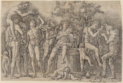 Baccanale con una botte di vino da Andrea Mantegna