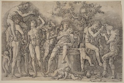 Baccanale con una vasca per il vino da Andrea Mantegna