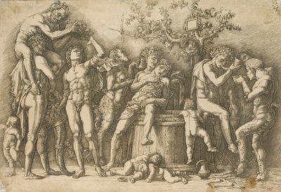 Baccanale con una botte di vino, c.1470-90 da Andrea Mantegna