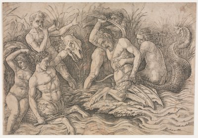 Battaglia degli dei del mare - porzione destra da Andrea Mantegna