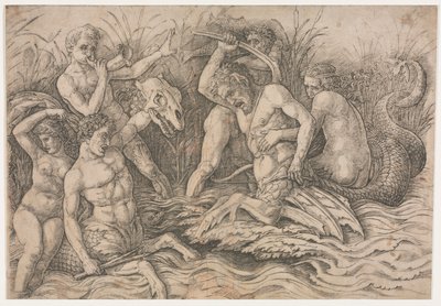 Battaglia degli dei del mare - parte destra, c. 1485-88 da Andrea Mantegna