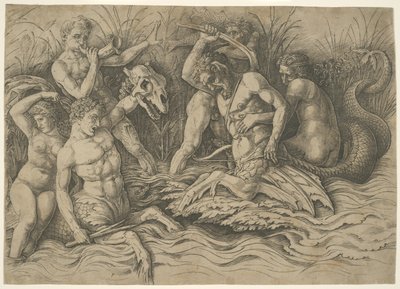 Battaglia degli dei del mare: Metà destra di un fregio da Andrea Mantegna