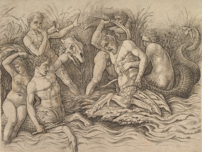 Battaglia degli dei del mare Parte destra di un fregio, ca. 1485-88 da Andrea Mantegna