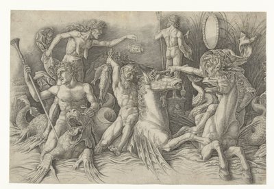 Battaglia degli dei del mare, con Invidia (Invidia) a sinistra da Andrea Mantegna