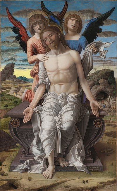 Cristo come uomo dei dolori, 1495-1500 da Andrea Mantegna