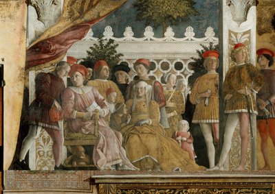 Corte dei Gonzaga, affresco nella Camera degli Sposi nel Palazzo Ducale di Mantova da Andrea Mantegna