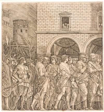 Il senato romano segue un trionfo da Andrea Mantegna