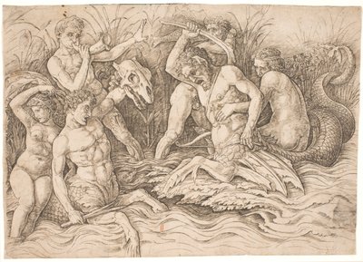 Havgudernes kamp, højre halvdel da Andrea Mantegna