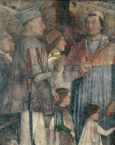 Luigi II, Cardinale Francesco, Francesco II e Sigismondo Gonzaga, (dettaglio) da Andrea Mantegna