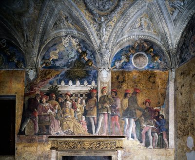 Ludovico Gonzaga, Marsilio Andreasi, Barbara di Brandeburgo con sua figlia Paula e Rodolfo Gonzaga da Andrea Mantegna