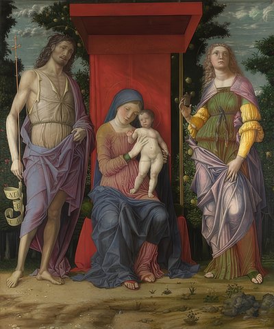 Madonna con bambino, Giovanni Battista e Maria Maddalena da Andrea Mantegna