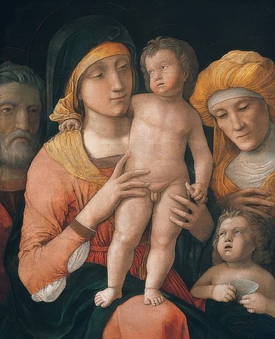 Madonna e bambino con San Giuseppe, Elisabetta e Giovanni bambino da Andrea Mantegna