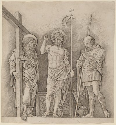 Cristo risorto tra i santi Andrea e Longino da Andrea Mantegna