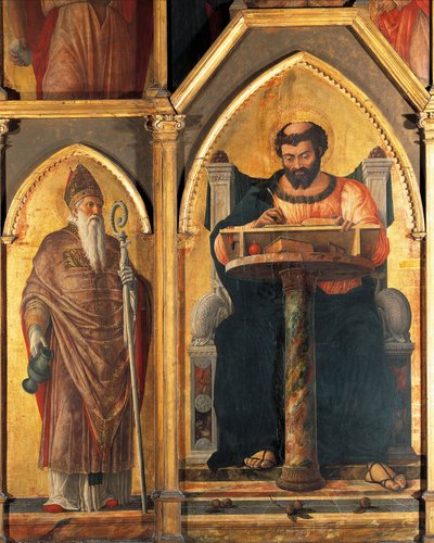 San Luca al suo scrittoio e San Prosdocimo, dettaglio dall
