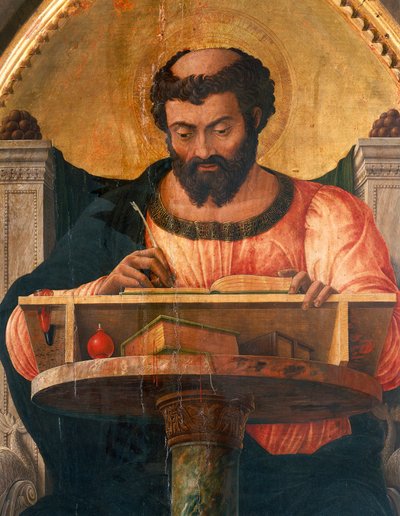 San Luca al suo scrittoio (dettaglio) da Andrea Mantegna