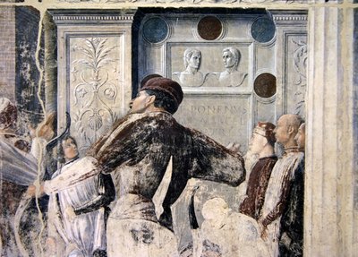 Il martirio di San Cristoforo, dettaglio degli spettatori, c.1450-56 da Andrea Mantegna