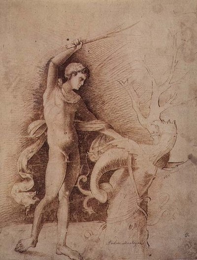Giovane che combatte un drago da Andrea Mantegna