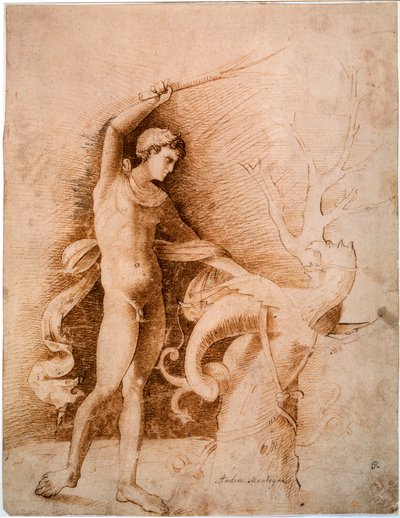Giovane che combatte il drago, fine XV secolo da Andrea Mantegna