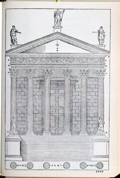 Elevazione del Tempio di Nimes, illustrazione da una copia facsimile di 