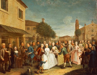 Una festa a Villa Widmann, c.1750 da Andrea Pasto