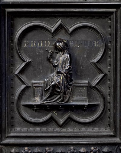 Prudenza, pannello H delle porte sud del Battistero di San Giovanni, 1336 da Andrea Pisano