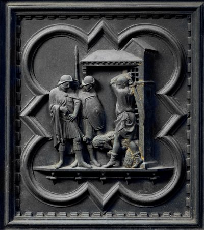 La decapitazione di San Giovanni Battista, sedicesimo pannello delle Porte Sud del Battistero di San Giovanni, 1336 da Andrea Pisano