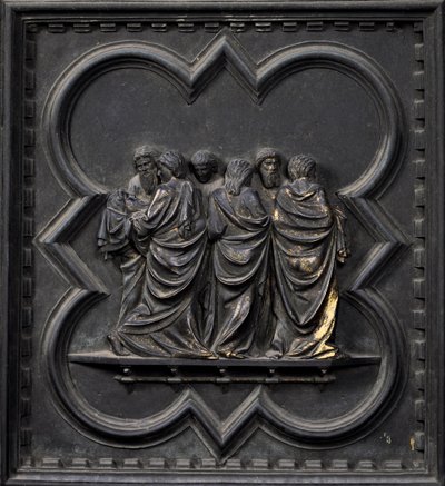 Il trasporto del corpo di San Giovanni Battista, diciannovesimo pannello delle porte sud del Battistero di San Giovanni da Andrea Pisano
