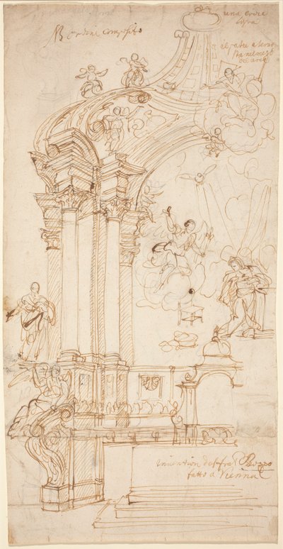 Un baldacchino con un dipinto dell