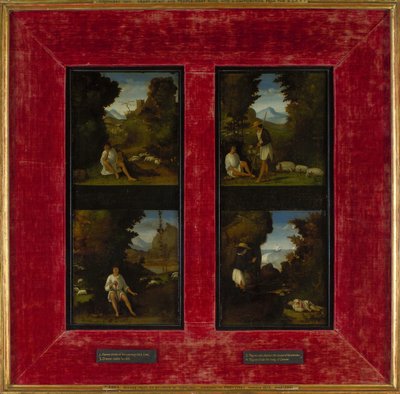 Scene dalle Ecloghe di Tebaldeo, c. 1510 da Andrea Previtali