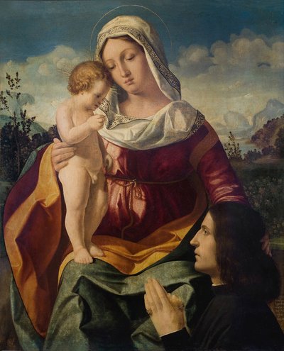 Vergine e bambino con un donatore, 1504 da Andrea Previtali