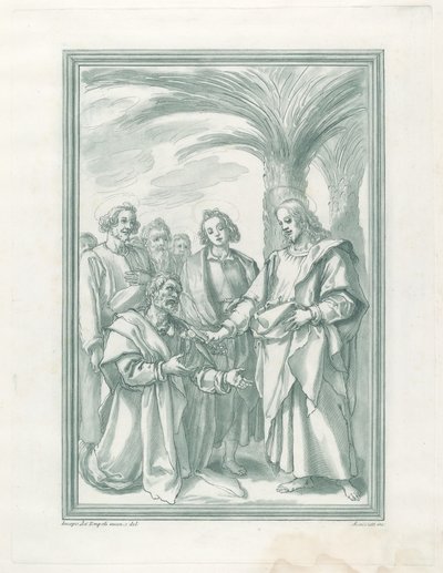 Cristo che Consegna le Chiavi a San Pietro da Andrea Scacciati after Jacopo Chimenti