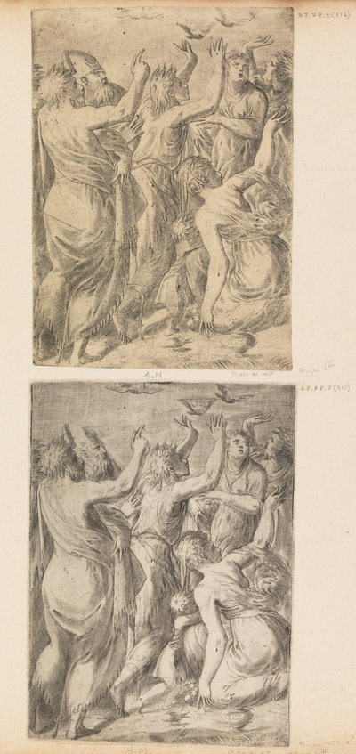 Mosè mostra le quaglie agli Israeliti (ca. 1545) da Andrea Schiavone