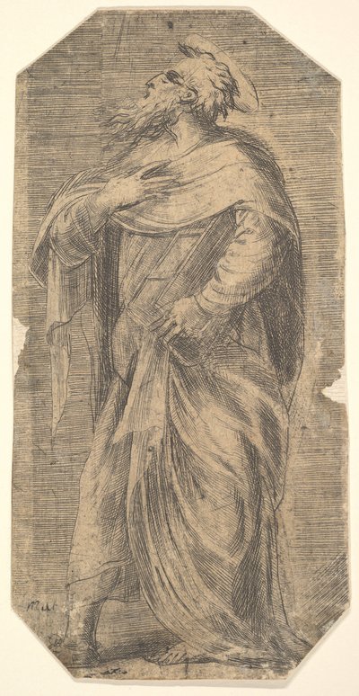 San Giuda rivolto a sinistra, libro sotto il braccio sinistro, da 