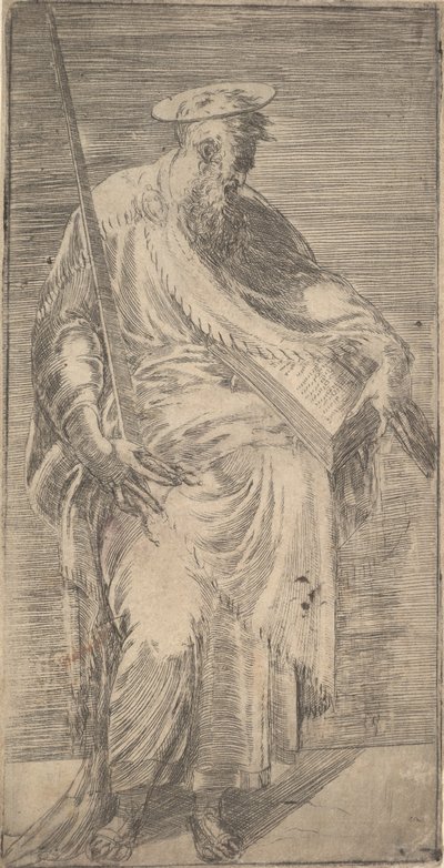 San Paolo con una spada e un libro, da Cristo e gli apostoli, 1540-63 da Andrea Schiavone