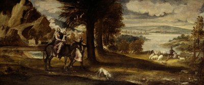 La fuga in Egitto, 1540-50 da Andrea Schiavone