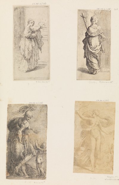 Due donne, Marte e Cupido, Diana, ca. 1536-38 da Andrea Schiavone