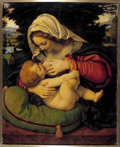 La Vergine con il cuscino verde da Andrea Solario