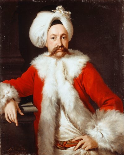 Ritratto di un Gentiluomo in Costume Orientale, a Mezzo Busto da Andrea Soldi