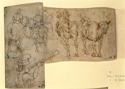 Schizzo di Cavalli, c. 1460-70 da Andrea Verrocchio