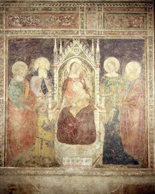 Vergine col Bambino e SS. Giovanni Battista, Nicola ed Elia da Andrea da Firenze (fl.1388 1459)