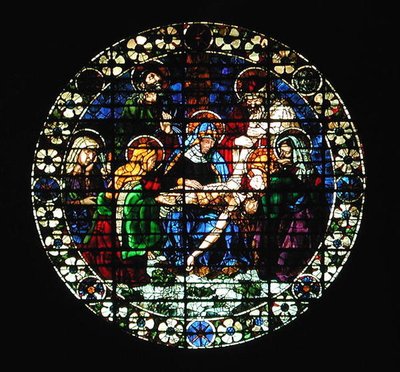 Oculo che raffigura la Deposizione di Cristo da Andrea del Castagno