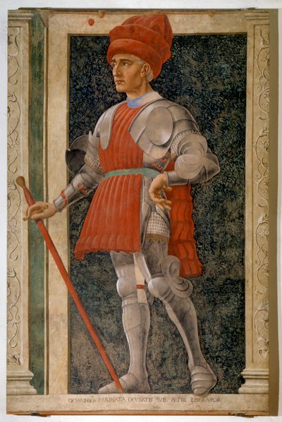 Ritratto di Farinata degli Uberti, aristocratico e leader militare italiano da Andrea del Castagno