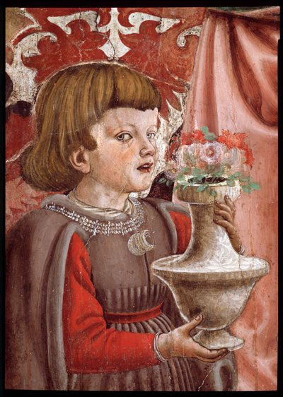 Vergine con bambino con due angeli, san Giovanni Battista e un altro santo, e due figli della famiglia Pazzi (dettaglio) da Andrea del Castagno