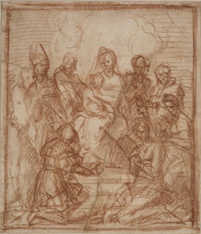 Madonna in trono con Bambino e otto santi (studio di composizione) da Andrea del Sarto
