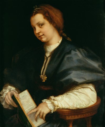 Dama con libro di versi di Petrarca, c.1514 da Andrea del Sarto