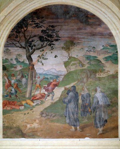 Vita di San Filippo Benizi: la punizione dei peccatori (Affresco) da Andrea del Sarto