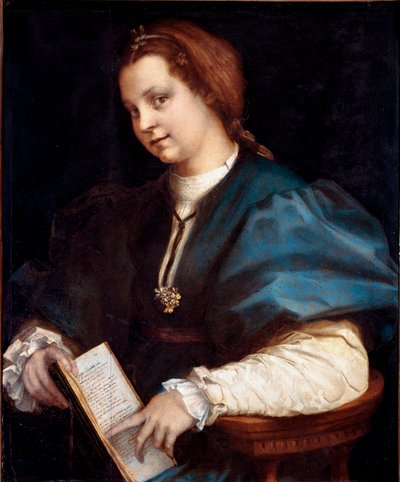 Ritratto di una sconosciuta (Signora al Petrarchino, la donna tiene in mano una copia del 