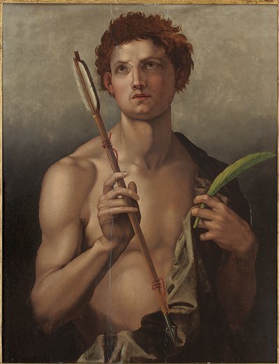 San Sebastiano con una freccia nella mano destra e la palma del martirio nella sinistra da Andrea del Sarto